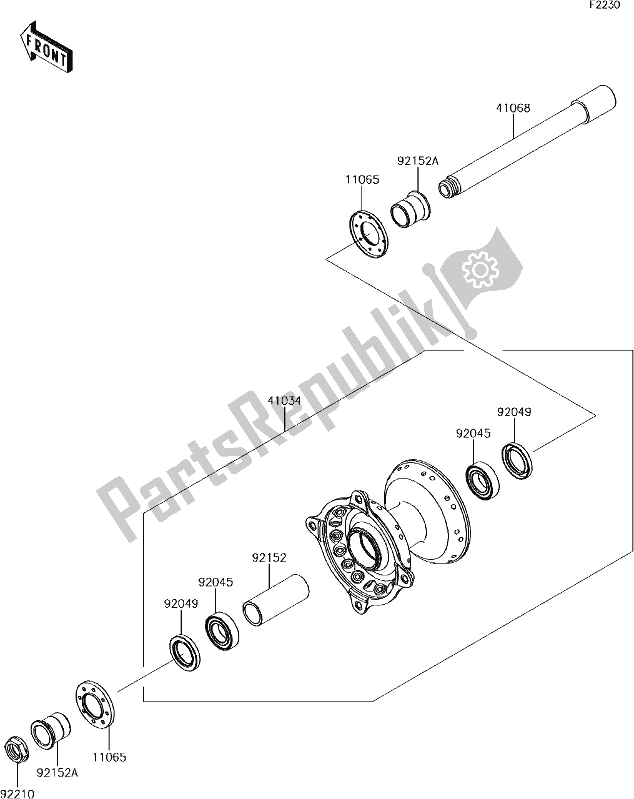 Todas las partes para 33 Front Hub de Kawasaki KX 250F 2018