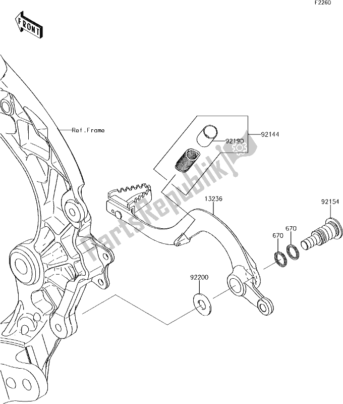 All parts for the 35 Brake Pedal of the Kawasaki KX 250F 2018