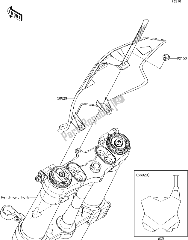 All parts for the 50 Accessory of the Kawasaki KX 250F 2018