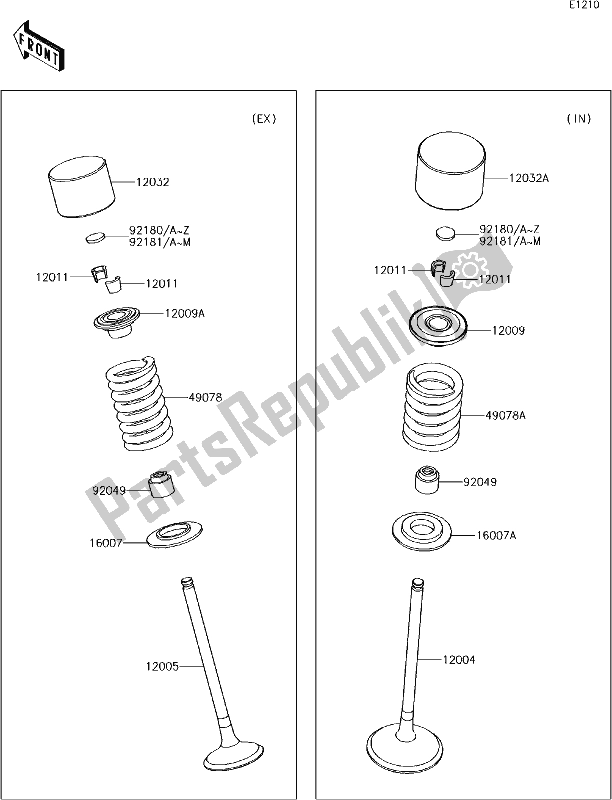 Alle onderdelen voor de 6 Valve(s) van de Kawasaki KX 250F 2018