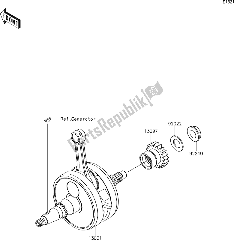 Toutes les pièces pour le 8 Crankshaft du Kawasaki KX 250F 2018