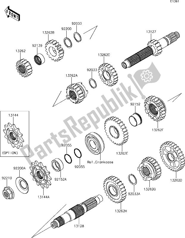 Tutte le parti per il 11 Transmission del Kawasaki KX 250F 2019