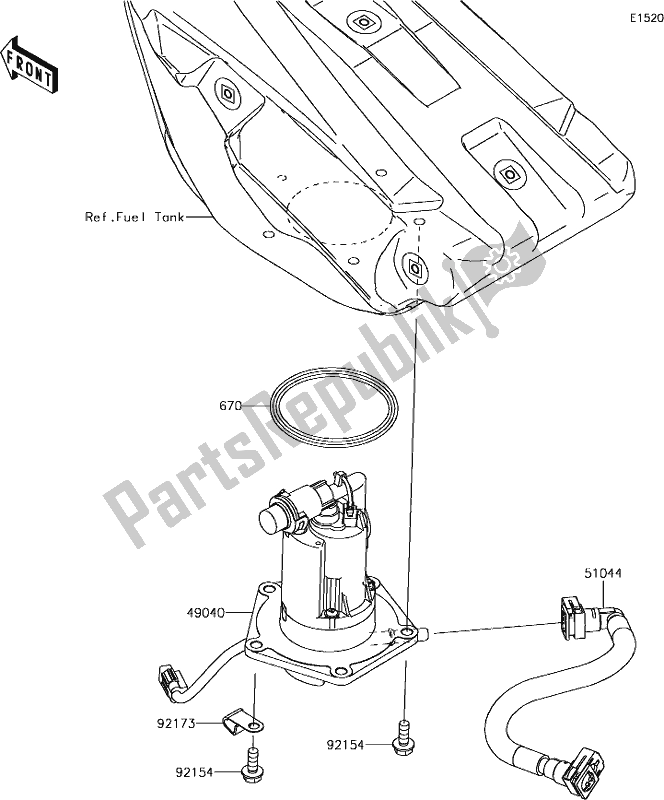 Alle onderdelen voor de 17 Fuel Pump van de Kawasaki KX 250F 2019