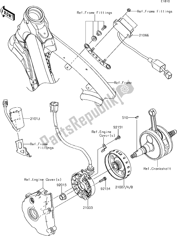 Tutte le parti per il 20 Generator del Kawasaki KX 250F 2019