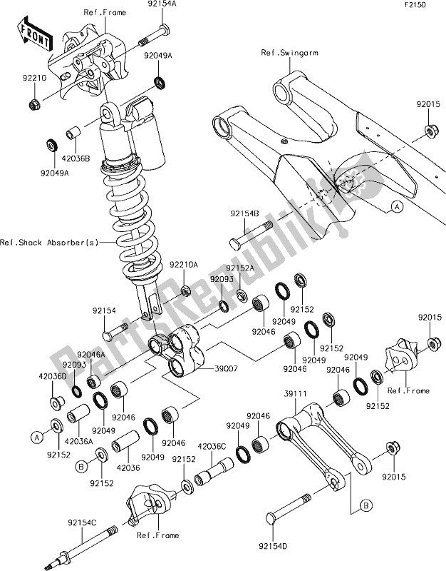 Alle onderdelen voor de 28 Suspension van de Kawasaki KX 250F 2019