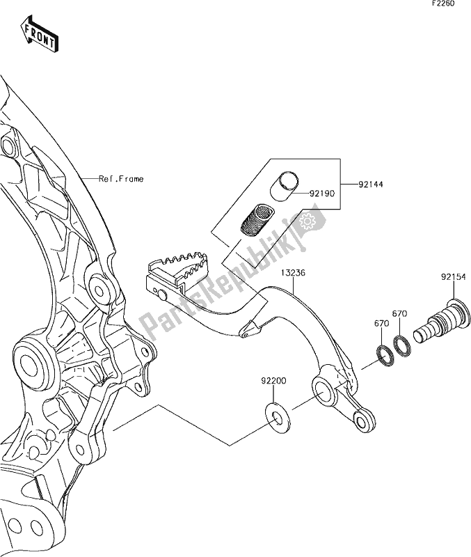 Tutte le parti per il 35 Brake Pedal del Kawasaki KX 250F 2019