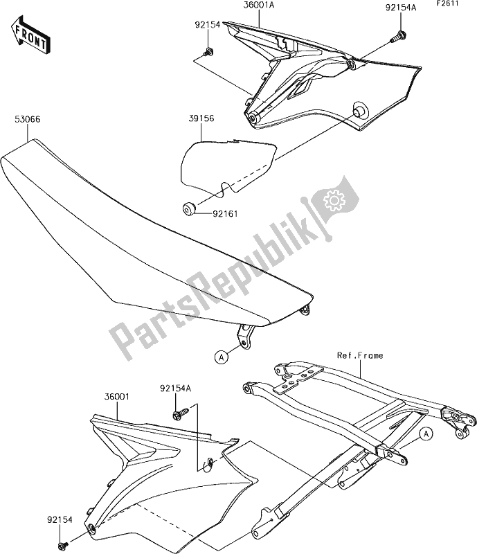 Tutte le parti per il 45 Side Covers del Kawasaki KX 250F 2019