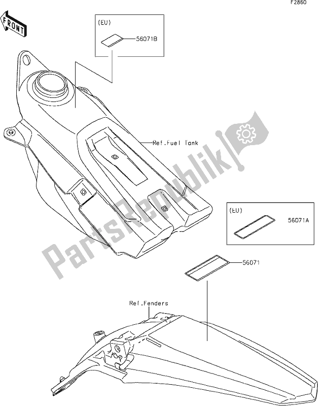 Alle onderdelen voor de 49 Labels van de Kawasaki KX 250X 2021