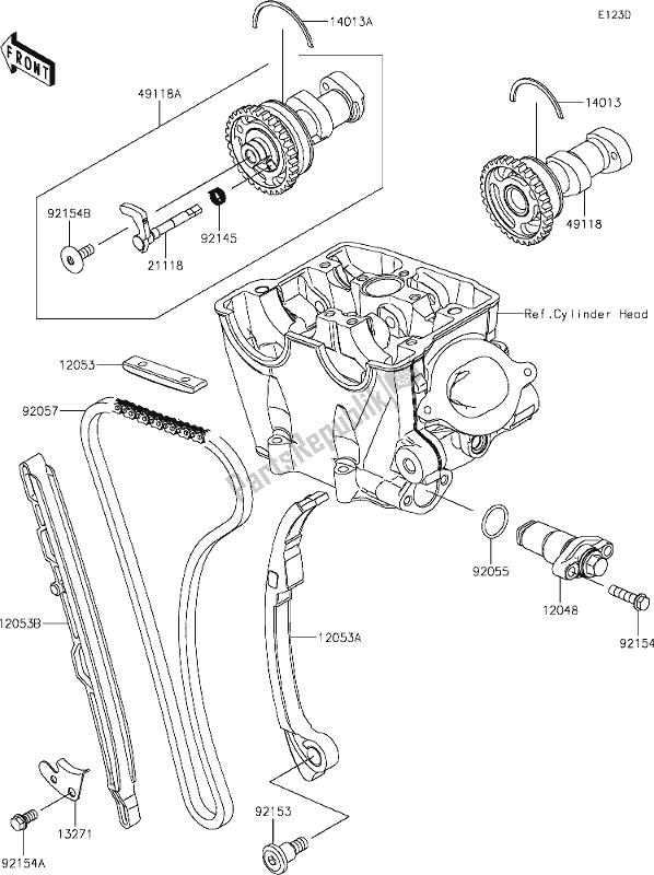 Wszystkie części do 7 Camshaft(s)/tensioner Kawasaki KX 250X 2021