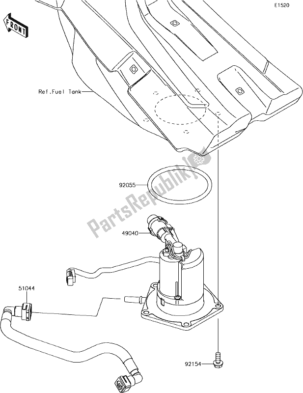 All parts for the 16 Fuel Pump of the Kawasaki KX 450 2019