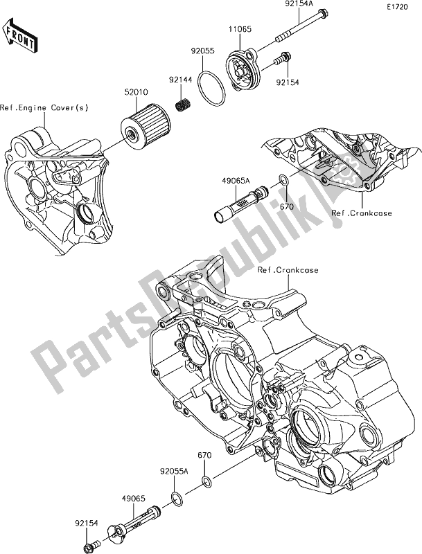 Alle onderdelen voor de 19 Oil Filter van de Kawasaki KX 450 2019