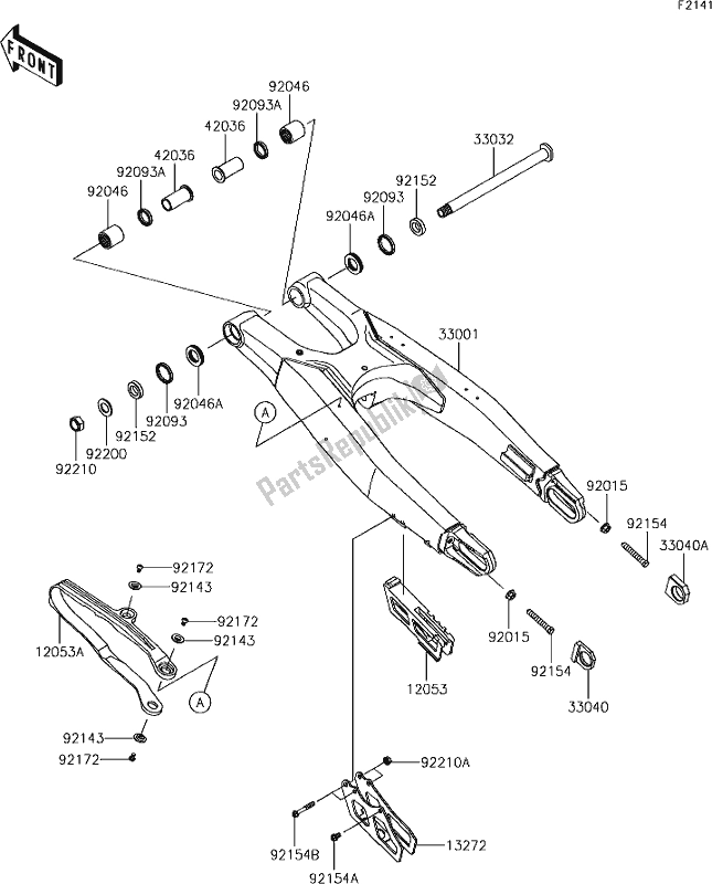 Toutes les pièces pour le 29 Swingarm du Kawasaki KX 450 2019