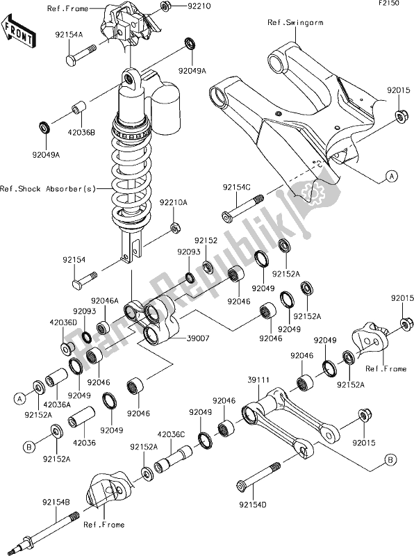 All parts for the 30 Suspension of the Kawasaki KX 450 2019