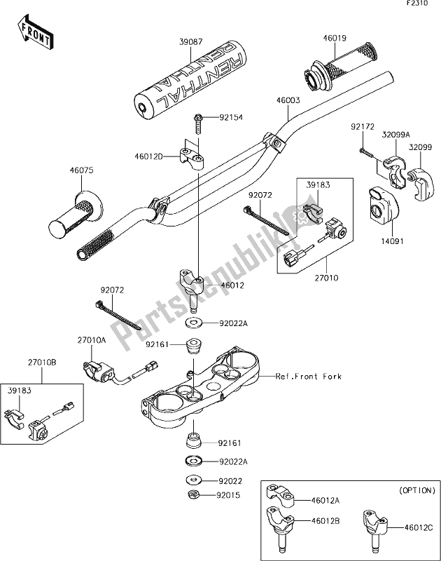 Todas las partes para 43 Handlebar de Kawasaki KX 450 2019