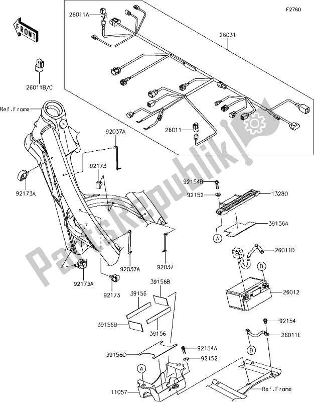 Alle onderdelen voor de 49 Chassis Electrical Equipment van de Kawasaki KX 450 2019