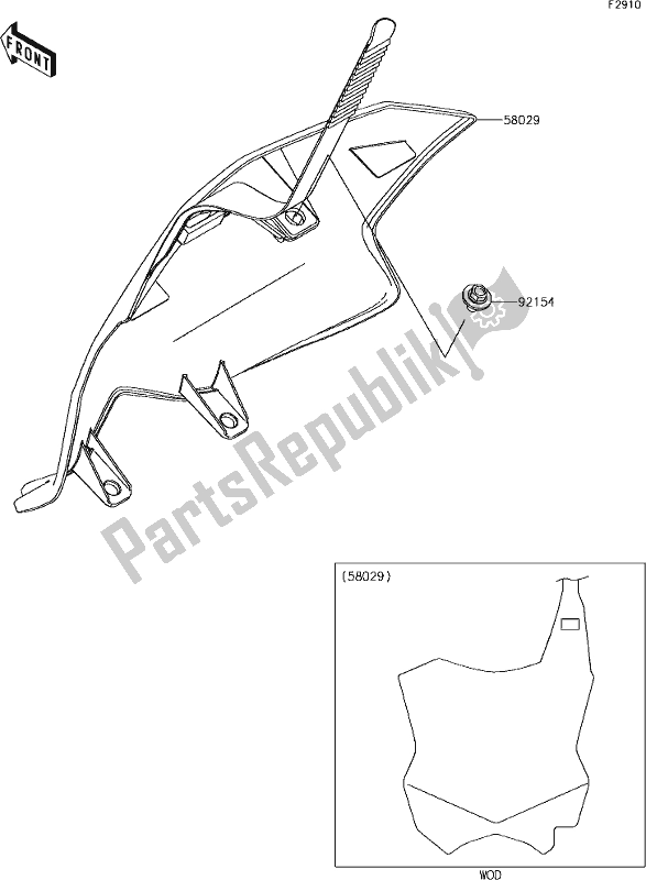 All parts for the 53 Accessory of the Kawasaki KX 450 2019