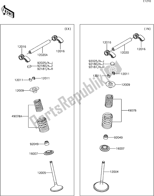 Todas as partes de 6-1 Valve(s) do Kawasaki KX 450 2019