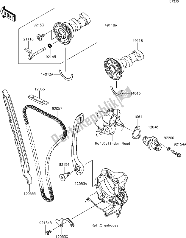 Toutes les pièces pour le 7 Camshaft(s)/tensioner du Kawasaki KX 450 2019