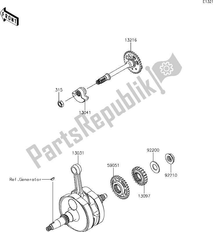 Todas las partes para 8 Crankshaft de Kawasaki KX 450 2019