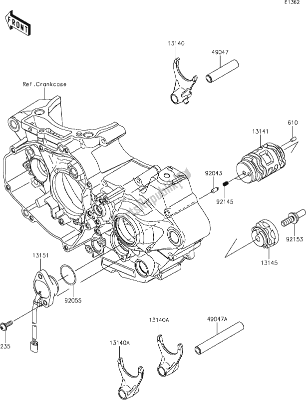 Wszystkie części do 11 Gear Change Drum/shift Fork(s) Kawasaki KX 450 2020