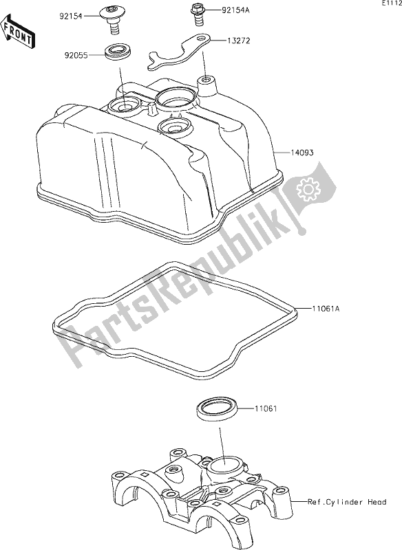 Tutte le parti per il 2 Cylinder Head Cover del Kawasaki KX 450 2020