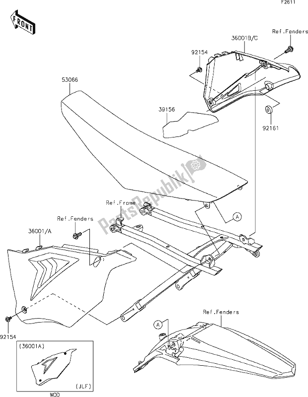 Todas las partes para 48 Side Covers de Kawasaki KX 450 2020