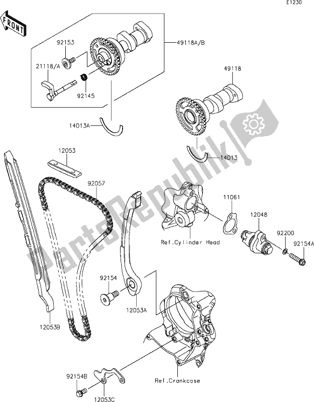 Toutes les pièces pour le 7 Camshaft(s)/tensioner du Kawasaki KX 450 2020