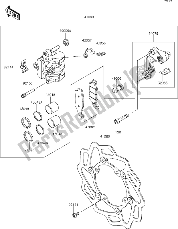 Tutte le parti per il 40 Front Brake del Kawasaki KX 450 2021