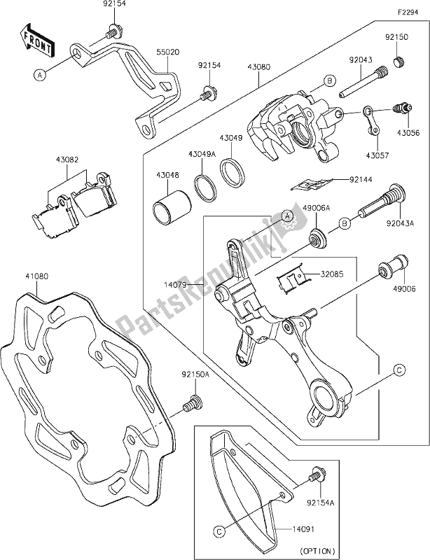 Toutes les pièces pour le 42 Rear Brake du Kawasaki KX 450 2021