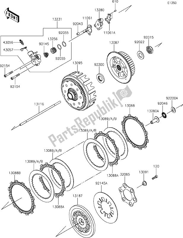 Tutte le parti per il 9 Clutch del Kawasaki KX 450 2021