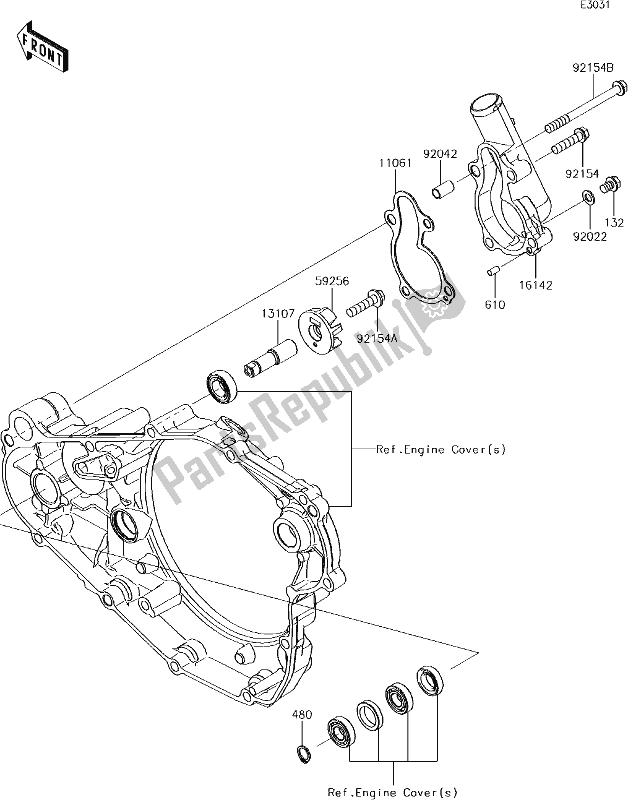 Tutte le parti per il 23 Water Pump del Kawasaki KX 450F 2017