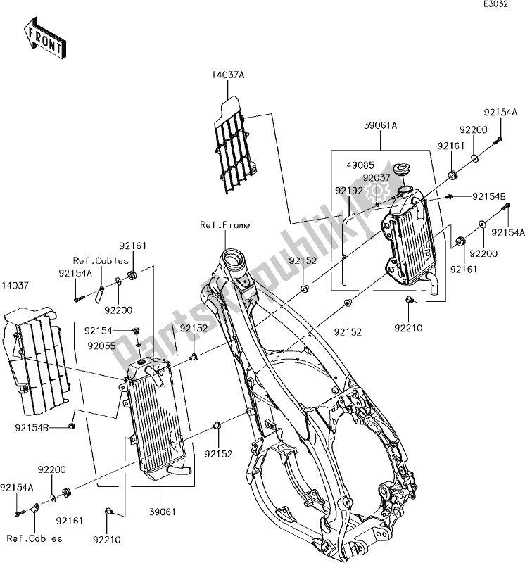 Todas las partes para 24 Radiator de Kawasaki KX 450F 2017