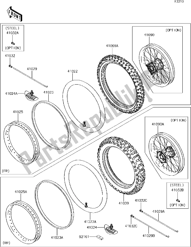 All parts for the 35 Tires of the Kawasaki KX 450F 2017