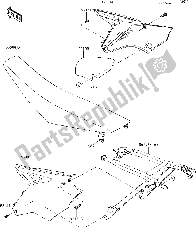 All parts for the 48 Side Covers of the Kawasaki KX 450F 2017