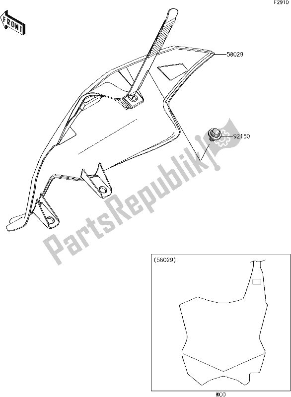 Tutte le parti per il 54 Accessory del Kawasaki KX 450F 2017