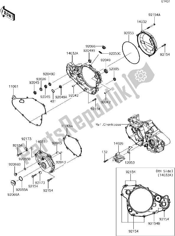 Tutte le parti per il 15 Engine Cover(s) del Kawasaki KX 450F 2018