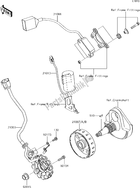 Tutte le parti per il 21 Generator del Kawasaki KX 450F 2018