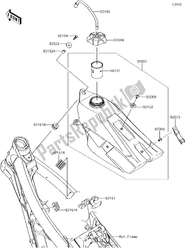 Tutte le parti per il 46 Fuel Tank del Kawasaki KX 450F 2018