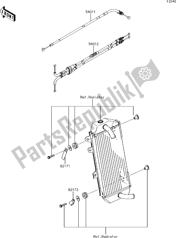 All parts for the 47 Cables of the Kawasaki KX 450F 2018