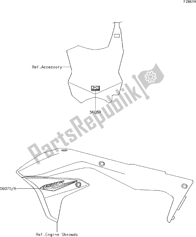 Tutte le parti per il 53 Decals(hjf) del Kawasaki KX 450F 2018