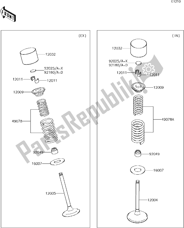 All parts for the 6 Valve(s) of the Kawasaki KX 450F 2018