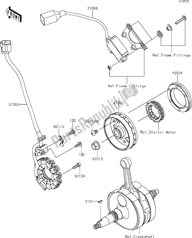 All parts for the 20 Generator of the Kawasaki KX 450X 2021