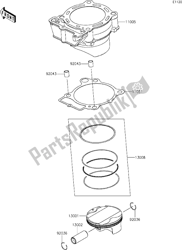 Todas las partes para 3 Cylinder/piston(s) de Kawasaki KX 450X 2021