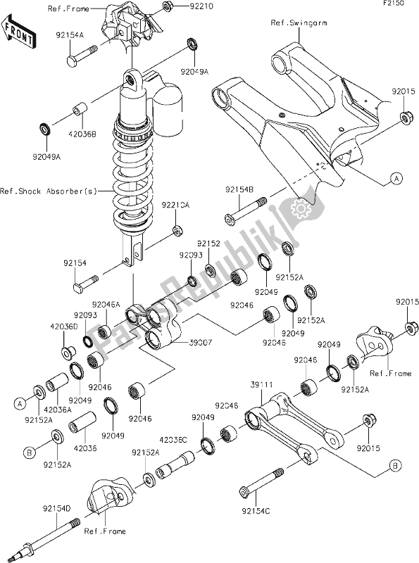 Alle onderdelen voor de 30 Suspension van de Kawasaki KX 450X 2021