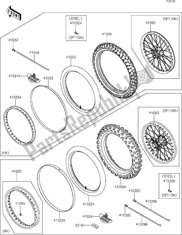 Todas las partes para 34 Tires de Kawasaki KX 450X 2021