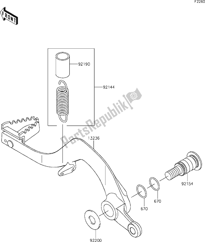 Alle onderdelen voor de 37 Brake Pedal van de Kawasaki KX 450X 2021
