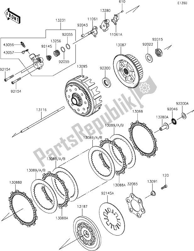 Todas las partes para 9 Clutch de Kawasaki KX 450X 2021