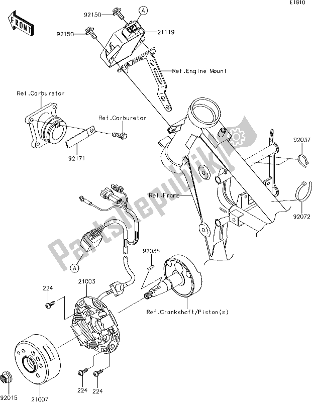 Todas as partes de 13 Generator do Kawasaki KX 65 2017