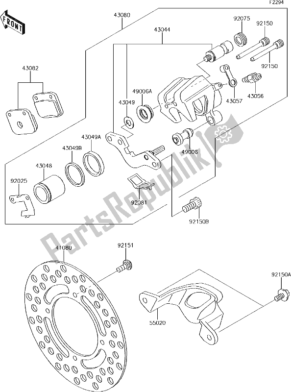 Todas as partes de 31 Rear Brake do Kawasaki KX 65 2017