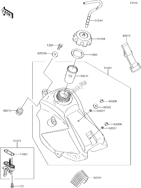 Toutes les pièces pour le 34 Fuel Tank du Kawasaki KX 65 2017